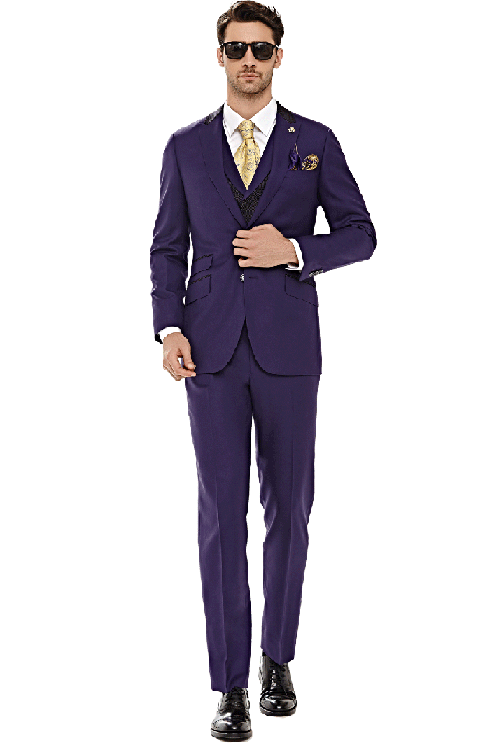 深紫色羊毛套裝